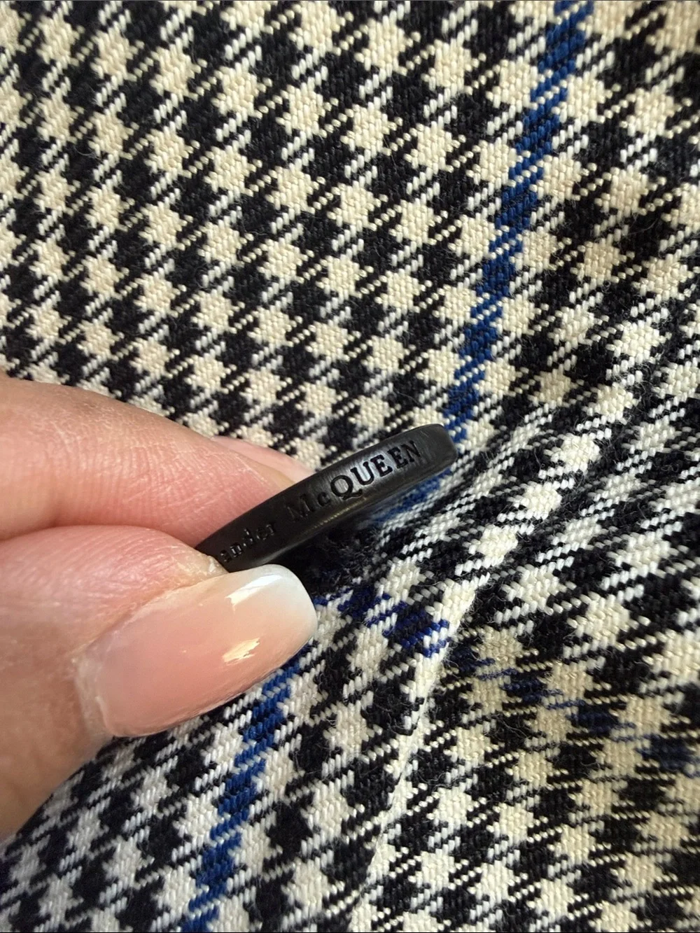 Alexander McQueen Made in Italy Houndstooth Print Blazer/Coat Size 42